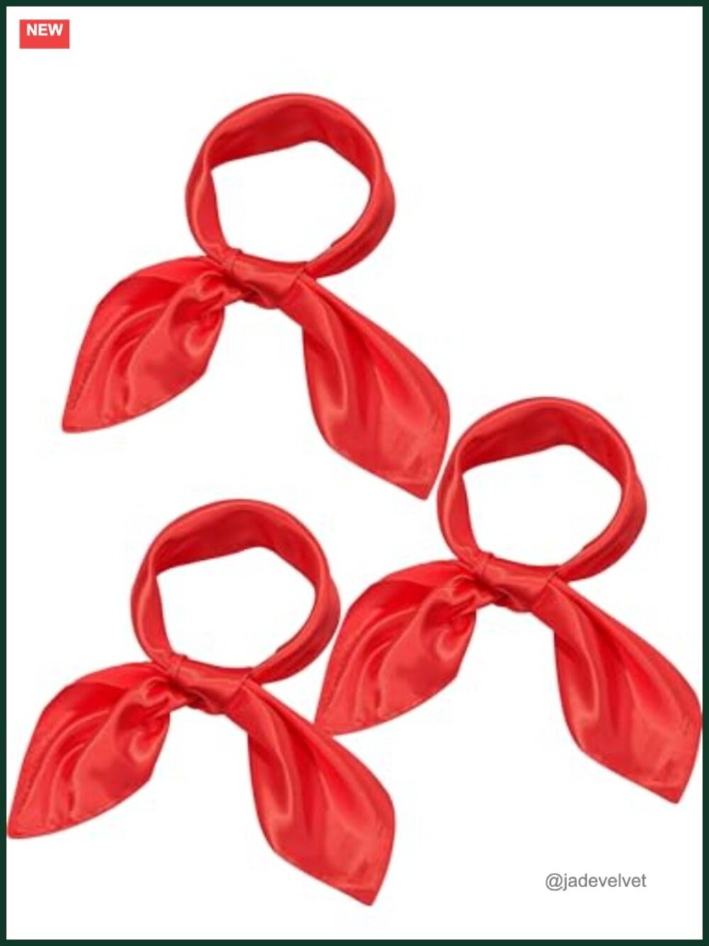 3 Pc Silk Neck Scarf Set Polyester Square Neckerchief